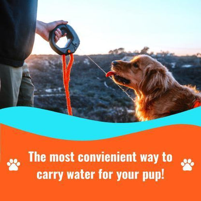 Dog Water Bottle with Flip Open Cup & Squirt Feature without Leash Portable Pet Water Dispenser Grip Handle Attaches to Your Leash Clutter Free Hikes Runs Walks Travel Holds 12 Fl Oz Water